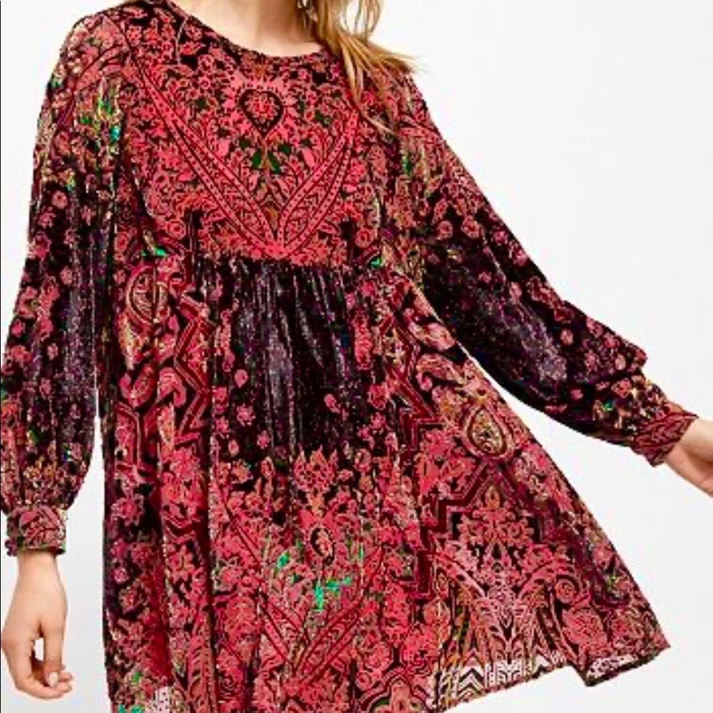 Free People Mirror Mirror Velvet Mini Dress